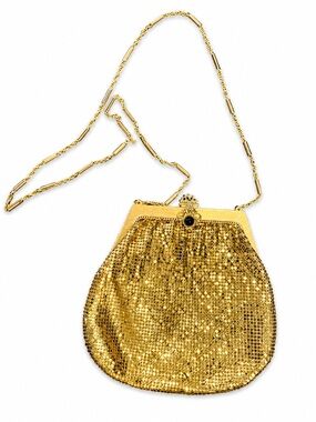 GORGEOUS!! Whiting & Davis Gold Mesh Sequin Small Shoulder Bag